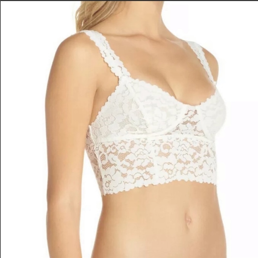 1️⃣ LEFT FP Dream Away White Floral Lace Bralette - Picture 3 of 6